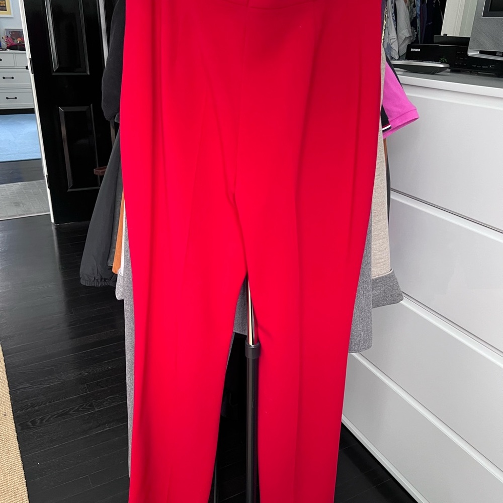 Escada Bold Red Straight Leg Pants
